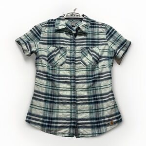 Carhartt Women's Brogan‎ Plaid Button Up Shirt Size Small